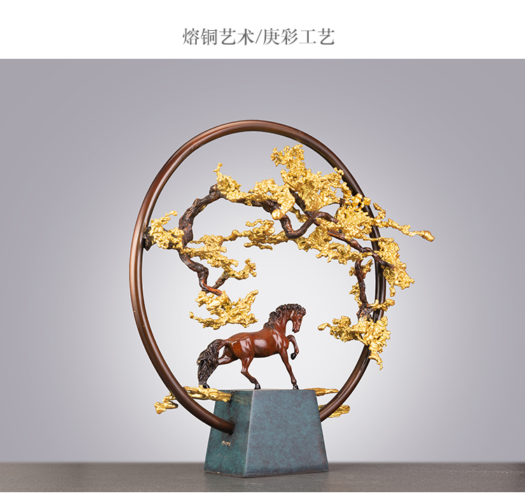 非遺銅藝 朱軍岷松壽吉祥系列獨(dú)件家居擺件賞析